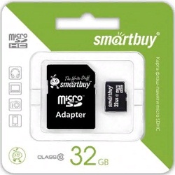 ����� microSDHC 32Gb Smartbuy CL10 + SD 70/10Mbs