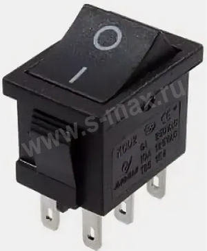 . ON-ON 6pin KCD2-202 250v 16a Black