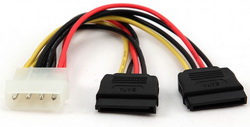 .  Molex (M)  2xSATA (F)