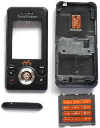 Sony Ericsson W880 - корпус (цвет - черный, оранжевая задняя часть) купить  по цене 750 р. в Челябинске - интернет магазин