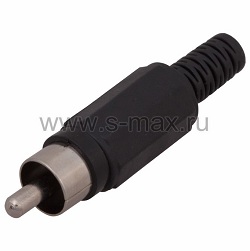 Штекер RCA (тюльпан) пластик черный
