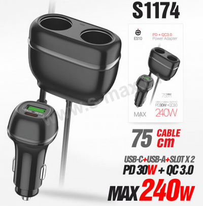 �������. ������������� Deespi ES10 2+2USB-A+C 0.75m